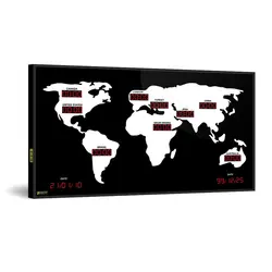 ساعت دیجیتال جهانی چند زمانه مدل world clock - نمایشگرهای دیجیتال سیب سیاه