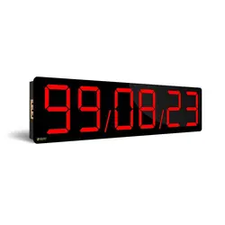 ساعت دیجیتالی دیواری بزرگ صنعتی مدل HMS55 سایز 60*235 سانتیمتر - نمایشگرهای دیجیتال سیب سیاه ساعت دیجیتال صنعتی