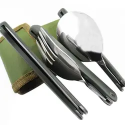 ست قاشق و چنگال و قاشق طرح ارتشی - لوازم کوهنوردی سیمرغ