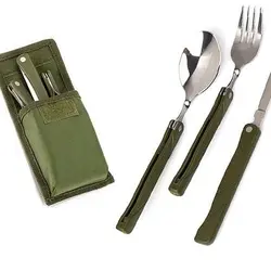 ست قاشق و چنگال و قاشق طرح ارتشی - لوازم کوهنوردی سیمرغ