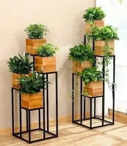 استند چوب و فلز گل و گیاه طرح شکوفه