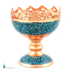 آجیل خوری فیروزه کوب مسی ارتفاع 13 سانتیمتر