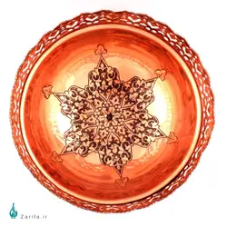 آجیل خوری فیروزه کوب مسی ارتفاع 30 سانتیمتر