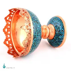 آجیل خوری فیروزه کوب مسی ارتفاع 16 سانتیمتر