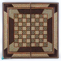 تخته نرد تمام خاتم تخمه دار ستونی 50*50 - فروشگاه صنایع دستی ظریفا