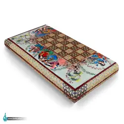 تخته نرد و شطرنج خاتم لب گرد مجلس بزم صدف سفید 50*50 - فروشگاه صنایع دستی ظریفا