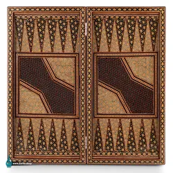 تخته نرد تمام خاتم تخمه دار لب گرد  50*50 طرح مربع