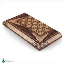 تخته نرد تمام خاتم تخمه دار لب گرد  50*50 طرح مربع