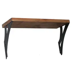 شلف دیواری مشکی مات چوب فلز