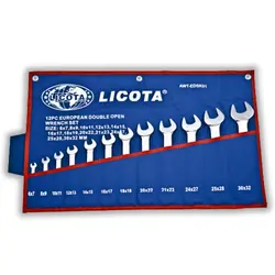 ست 12 عددی آچار دو سر تخت لیکوتا سایز 6 × 7 تا 30 × 32 میلیمتر