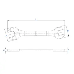 ست 12 عددی آچار دو سر تخت لیکوتا سایز 6 × 7 تا 30 × 32 میلیمتر