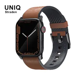 بند چرمی اپل واچ یونیک Straden Waterproof Leather Hybrid