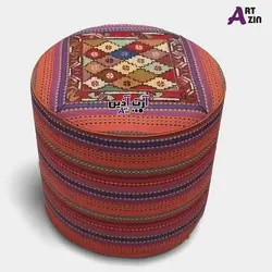 صندلی پاف سنتی گرد گلیم سوزنی دستباف کد: 1-405