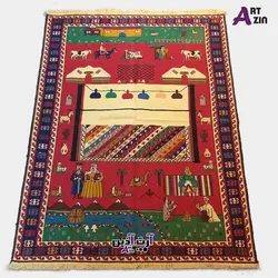 مدل گلیم سنتی دستباف ایرانی سه متری طرح عشایری کد: 492