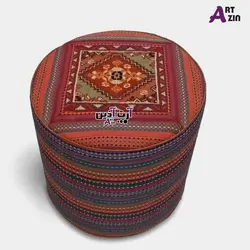 پاف راحتی سنتی گرد گلیم دستباف کد: ۸-۴۰۵