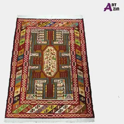 پادری دستباف گلیم ورنی کف ابریشم مدل دشت مغان و آذربایجان کد: 494