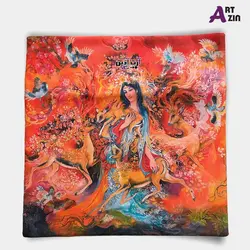 کوسن طرح سنتی مدل مینیاتور آهو و بانو کد: 55-601