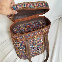 جافلاکسی بزرگ دو طبقه ترمه سنتی یزد - کیف پیک نیک کد : 20 - 507