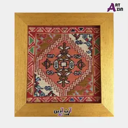 تابلو دستباف گلیم سنتی ورنی مدل آذربایجان سایز 35*35 سانتی کد: 182