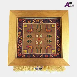 تابلو گلیم دستبافت ورنی سنتی مدل آذربایجان سایز 35*35 سانتی کد: 180