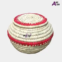 سبد برنج حصیری خمره ای کوچک - جا برنجی قرمز 5-7 کیلویی -  کد: 288