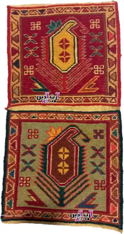 گلیم کوچک دستباف ورنی سنتی ایرانی 30*30 سانتی کد: 3 - 500