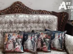 کوسن سلطنتی مبل فرانسوی طرح بدرقه عروس کد:  67 - 601