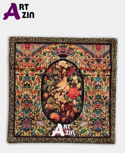 کوسن بزرگ سنتی مخمل سایز ۴۵ سانتی طرح گل و مرغ کد: 2 -  606