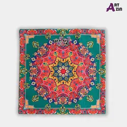 کوسن سبز سنتی مخمل طرح شمس کد:  69 - 601