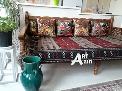 کوسن برای تخت سنتی مخمل سبز آبی 40 سانتی کد:  75 - 601