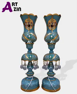 تولیدی شمعدان لاله عباسی ترنج رومیزی جفت سایز کوچک  -  کد: ۵۵۲