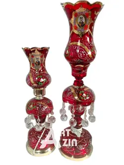 تولیدی شمعدان لاله عباسی ترنج رومیزی جفت سایز کوچک  -  کد: ۵۵۲