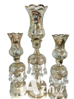 تولیدی شمعدان لاله عباسی ترنج رومیزی جفت سایز کوچک  -  کد: ۵۵۲