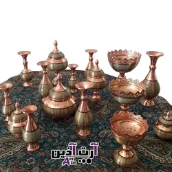 قندان مسی خاتم کاری اصفهان سایز متوسط ممتاز - کد : ۱۴۰۹