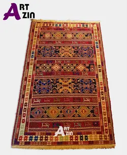 گلیم دستباف سنتی ایرانی رنگارنگ یک رو دو و نیم متری کد: 469 - صنایع دستی آرت آذین