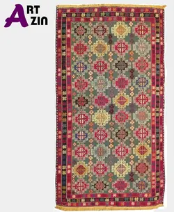 گلیم دستباف سوزنی (ورنی) دو ونیم متری مدل دشت مغان اردبیل کد:454 - گروه هنری آرت آذین