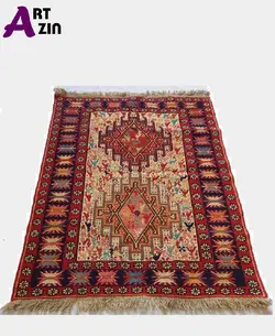 گلیم دستباف سوزنی (ورنی) کف ابریشم پادری آذربایجان کد:452 - گروه هنری آرت آذین