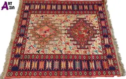 گلیم دستباف سوزنی (ورنی) کف ابریشم پادری آذربایجان کد:452 - گروه هنری آرت آذین