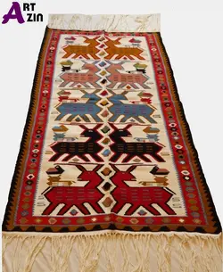 گلیم دستباف عنبران نمین اردبیل طرح باغ وحش کد:430 - گروه هنری آرت آذین