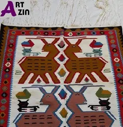 گلیم دستباف عنبران نمین اردبیل طرح باغ وحش کد:430 - گروه هنری آرت آذین