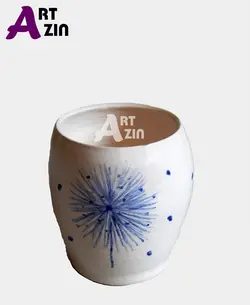 گلدان سفید قاصدک سرامیکی دکوری تزیینی - کد : 316