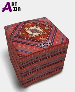 پاف مبل سنتی مربع گلیم سوزنی صندلی راحتی کد: 7-409