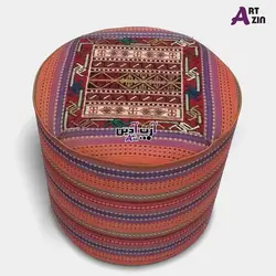 قیمت پاف سنتی مبل گرد گلیم سوزنی مبلمان کد: 6-405