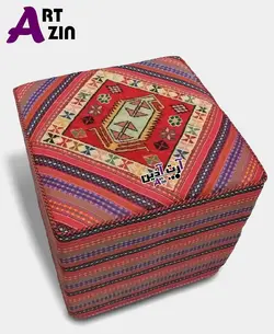 پاف سنتی مبل مربع گلیم سوزنی صندلی راحتی کد: 9-409