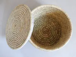 جانانی گرد دورنگ سبز حصیری (لیف خرما) کد: 1-218