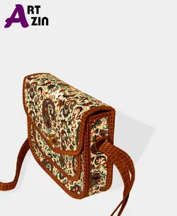 کیف دخترانه شیک دوشی سنتی ترمه سفید کد : 3 - 507 - گروه هنری آرت آذین