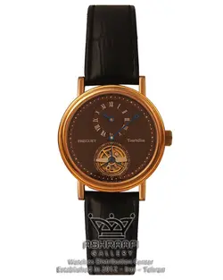 خاص ترین مدل ساعت برگه مردانه مدل Breguet 8159 - بند قهوه ای و بدنه رزگلد