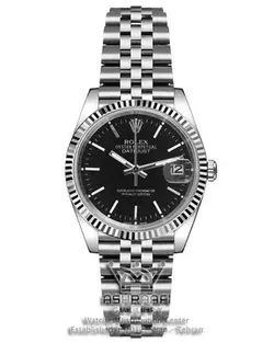 ساعت رولکس ست زنانه و مردانه تماما استیل نقره ای با صفحه مشکی Rolex datejust SB2