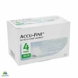سرسوزن انسولین اکیو چک مدل Accu-Fine با سوزن ۴ میلی‌متر