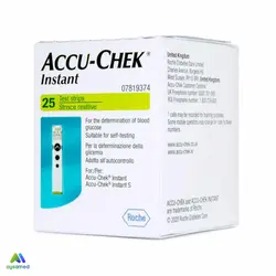 نوار تست قند خون اکیو چک مدل Instant بسته ۲۵ عددی
